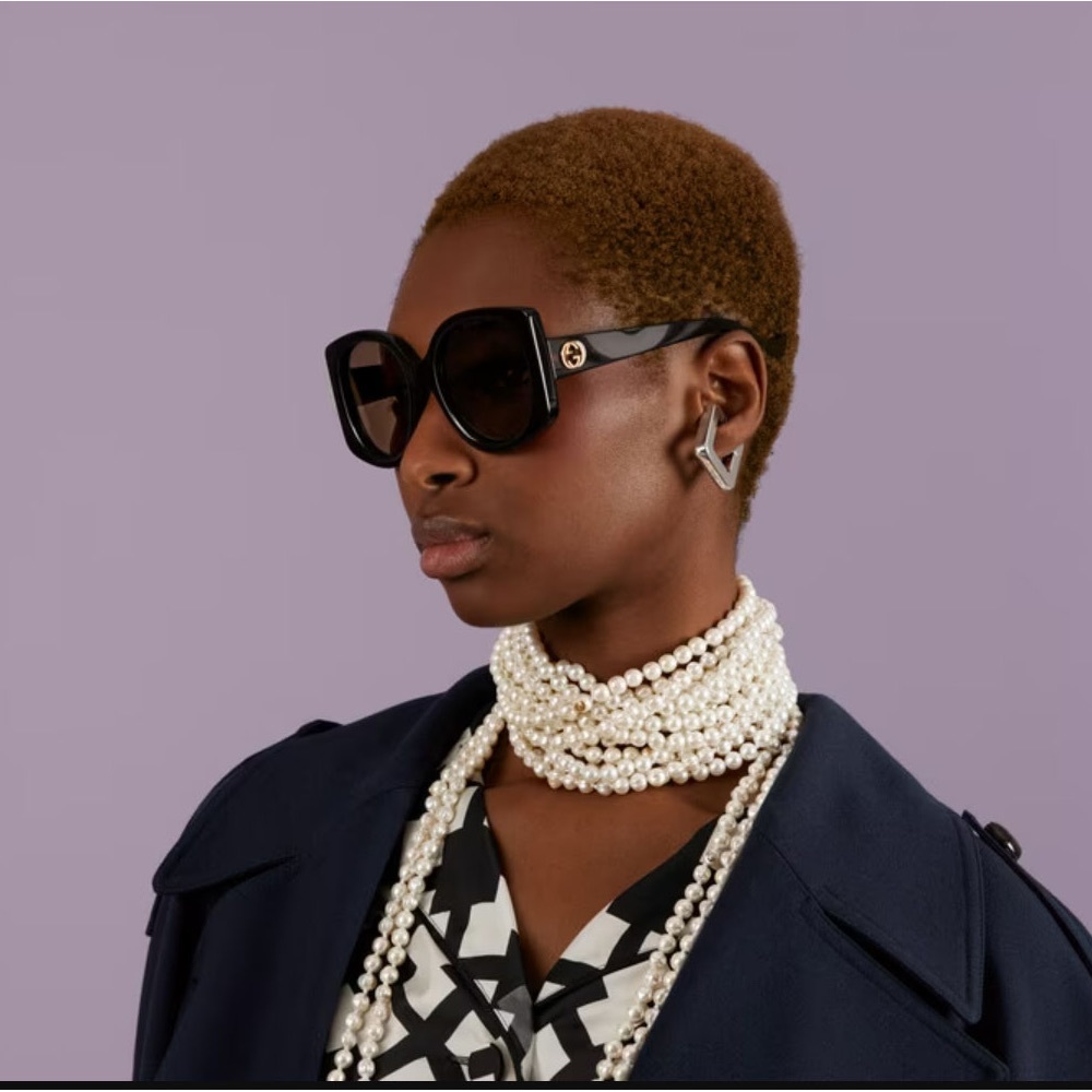 New - GUCCI GG1257SA Square Sunglass comes shiny dark havana frame with brown … - Picture 6 of 16